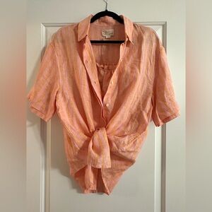 NEW SET Trovata 2 PIECES Sienna Shirt & Brigette Bandeau Top S Creamsicle Stripe